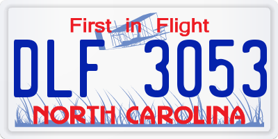 NC license plate DLF3053