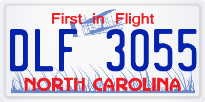 NC license plate DLF3055