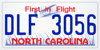NC license plate DLF3056