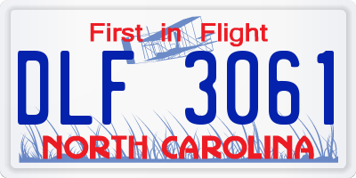 NC license plate DLF3061