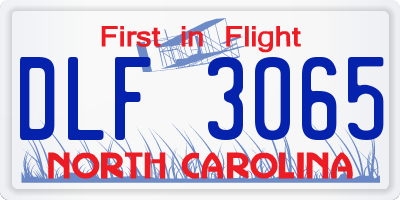 NC license plate DLF3065