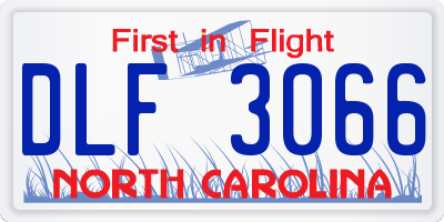 NC license plate DLF3066