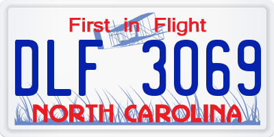 NC license plate DLF3069