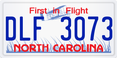 NC license plate DLF3073