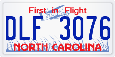 NC license plate DLF3076
