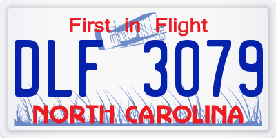 NC license plate DLF3079