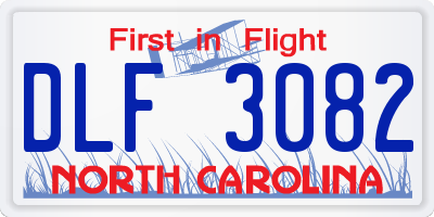 NC license plate DLF3082