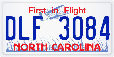 NC license plate DLF3084