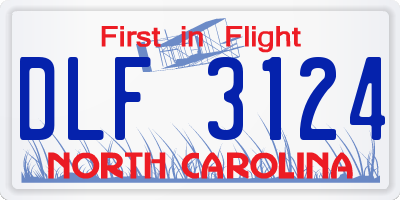 NC license plate DLF3124