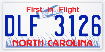 NC license plate DLF3126
