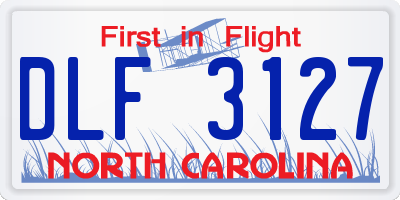 NC license plate DLF3127