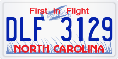 NC license plate DLF3129