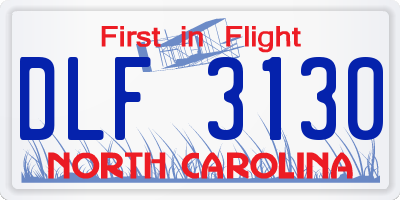 NC license plate DLF3130