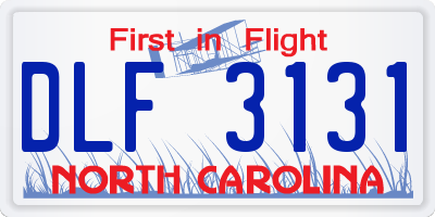 NC license plate DLF3131