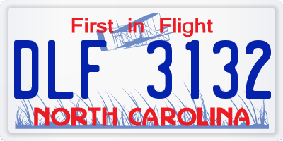 NC license plate DLF3132