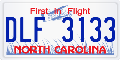 NC license plate DLF3133