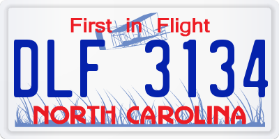 NC license plate DLF3134