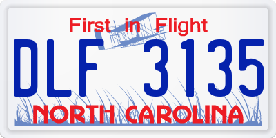 NC license plate DLF3135