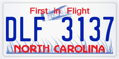 NC license plate DLF3137