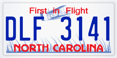 NC license plate DLF3141