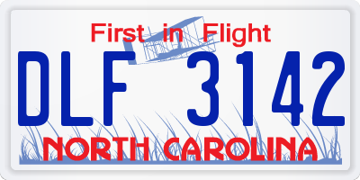 NC license plate DLF3142