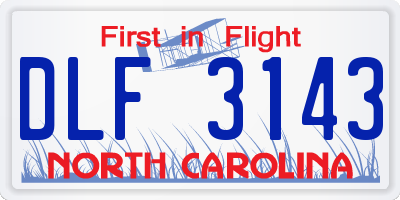 NC license plate DLF3143