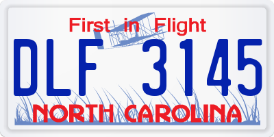NC license plate DLF3145
