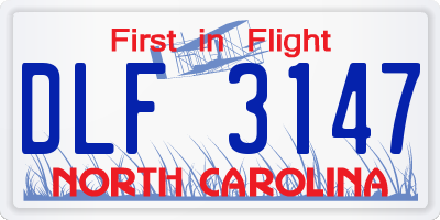 NC license plate DLF3147