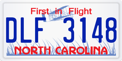 NC license plate DLF3148