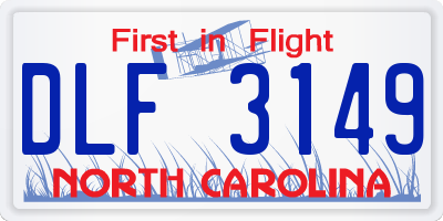 NC license plate DLF3149