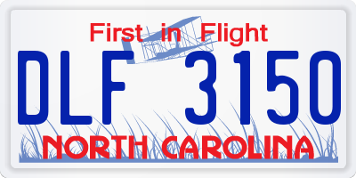 NC license plate DLF3150