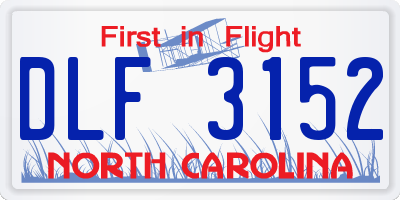 NC license plate DLF3152