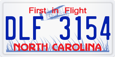 NC license plate DLF3154