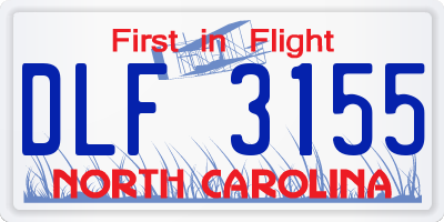NC license plate DLF3155