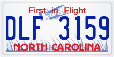 NC license plate DLF3159