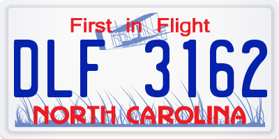 NC license plate DLF3162
