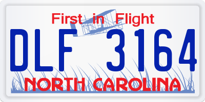 NC license plate DLF3164