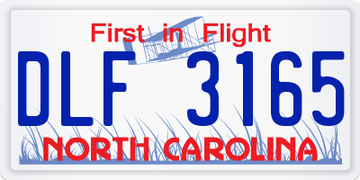 NC license plate DLF3165