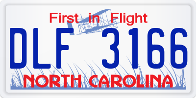 NC license plate DLF3166