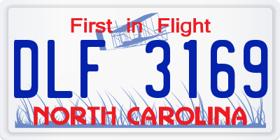 NC license plate DLF3169