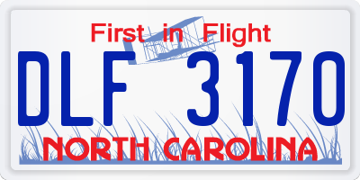 NC license plate DLF3170