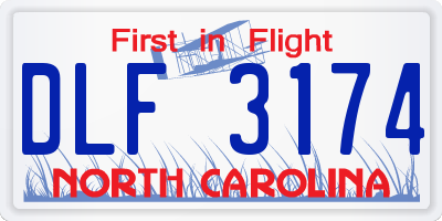 NC license plate DLF3174