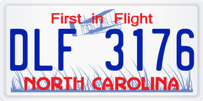 NC license plate DLF3176