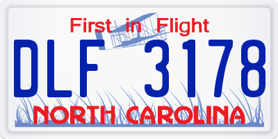 NC license plate DLF3178