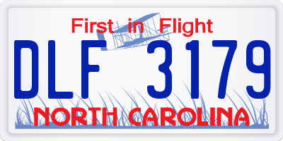 NC license plate DLF3179