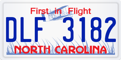 NC license plate DLF3182