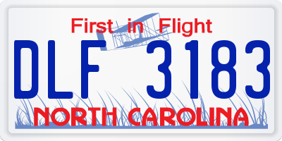 NC license plate DLF3183