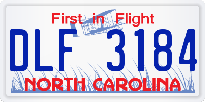 NC license plate DLF3184