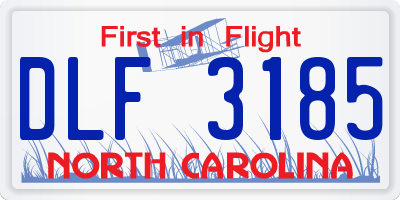 NC license plate DLF3185