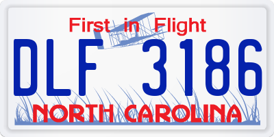NC license plate DLF3186